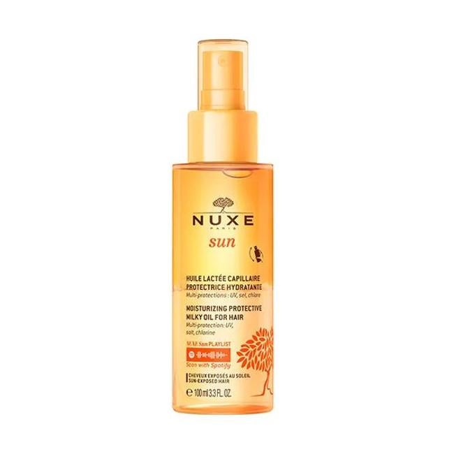 Sol hidratando el aceite lechoso protector para el cabello nuxe. Precio: 18.45 euros
